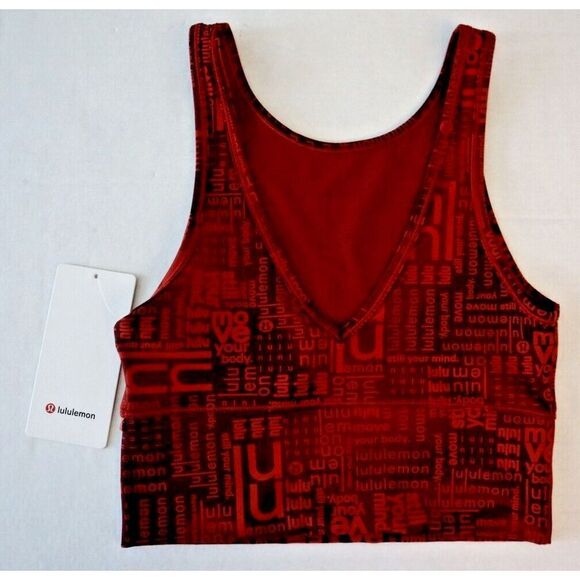 Lululemon LW1DQ3S Women's Sz 6 Red Power Pivot Everlux Cropped Reversible Tank - Picture 2 of 5